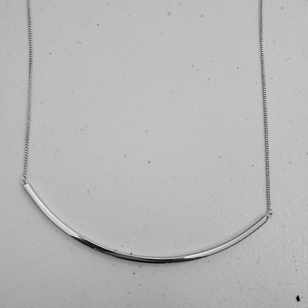 Melanie Auld Silver Curved Bar Necklace